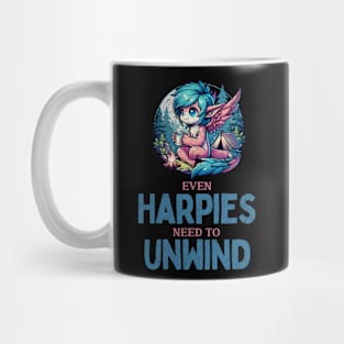 Even Harpies Need to Unwind, Camping Harpy Mug